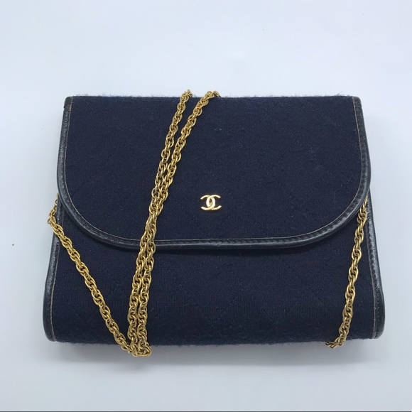 CHANEL Handbags - Vintage Chanel Mini Cotton Denim Bag